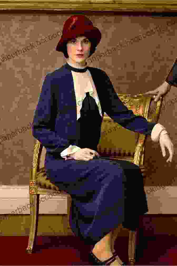 A Captivating Image Of A Woman Wearing A Downton Abbey Style Flapper Hat, Showcasing Its Intricate Lace Crown And Elegant Brim. 1920s Downton Abbey Style Flapper Hat Knitting Pattern 2 Needles