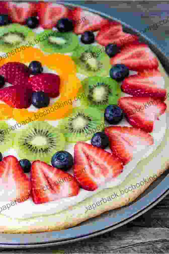 A Delicious Fruit Pizza Made With A Sugar Cookie Base And Topped With Fresh Fruit THE DIY AMAZING LOW COST CHILD S BIRTHDAY PARTY : Olde MacDonald Farm Birthday Party Games Decorations Checklists Set Up Lists Birthday Presents (Parties 4)