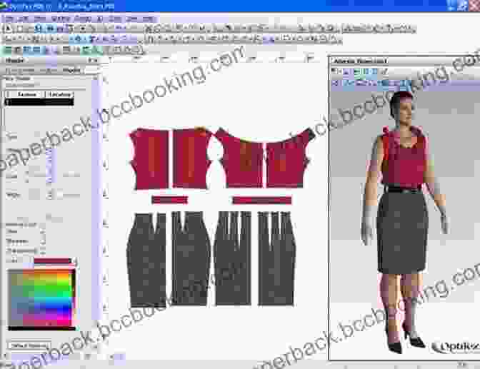 A Designer Using Computer Aided Design (CAD) Software To Create Garment Patterns On A Digital Screen. Technology Evolution In Apparel Manufacturing