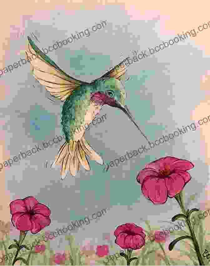 A Detailed Acrylic Painting Of A Hummingbird Hovering Over A Flower Painting Garden Birds With Sherry C Nelson (Decorative Painting)