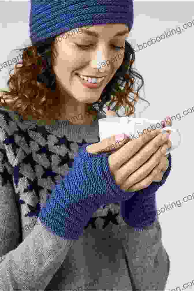 A Person Wearing Knitted Wrist Warmers, A Hat, And A Neck Warmer Easy To Make Wrist Warmers Hat And Neck Warmer Knitting Pattern