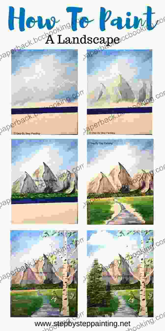 A Sequence Of Images Showing The Step By Step Process Of Painting A Landscape 6 FUNDAMENTAL ACRYLIC PAINTING TECHNIQUES FOR BEGINNERS: Acrylic Paint A Relatively New Artistic Medium