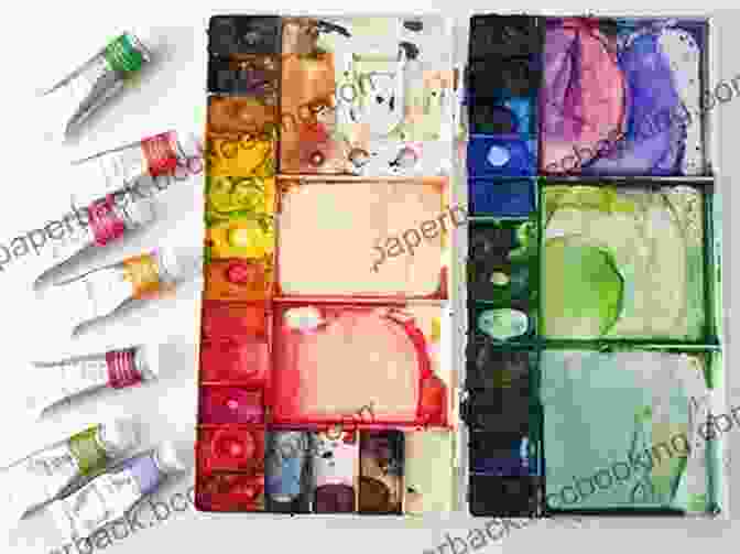 A Vibrant Palette Of Watercolor Paints, Ready To Create Masterpieces Painting Vibrant Flowers In Watercolor