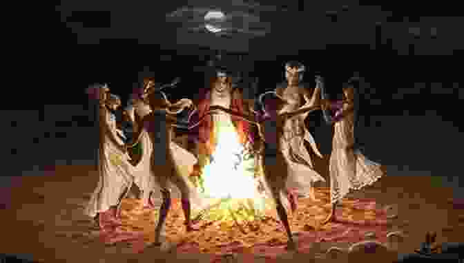 An Ancient Portrayal Of A Witchcraft Ritual, With Women Dancing Around A Cauldron Under A Starry Night Sky Wicca For Beginners: Everything You Need To Know About Witchcraft