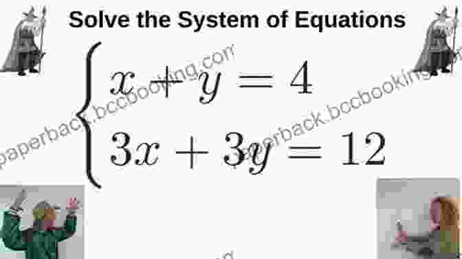 Back Side Of A Flashcard With Two Equations And Their Solution, Represented By A Point On A Graph PSAT Test Prep Algebra Review Flashcards PSAT Study Guide 5 (Exambusters PSAT Study Guide)