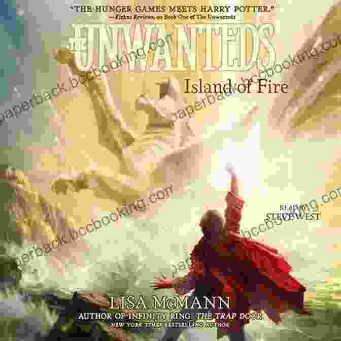 Island Of Fire Book Cover, Featuring A Group Of Children Surrounded By Flames Island Of Fire (The Unwanteds 3)